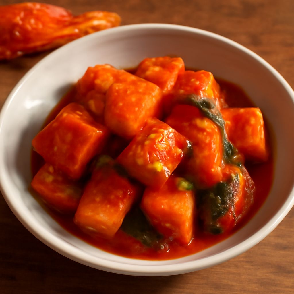 Korean radish kimchi and radish dip