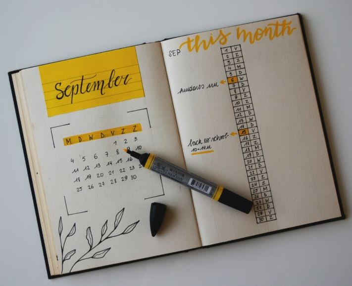 Creative Bullet Journal Incorporating Rideshare and Bimbo Blog Themes