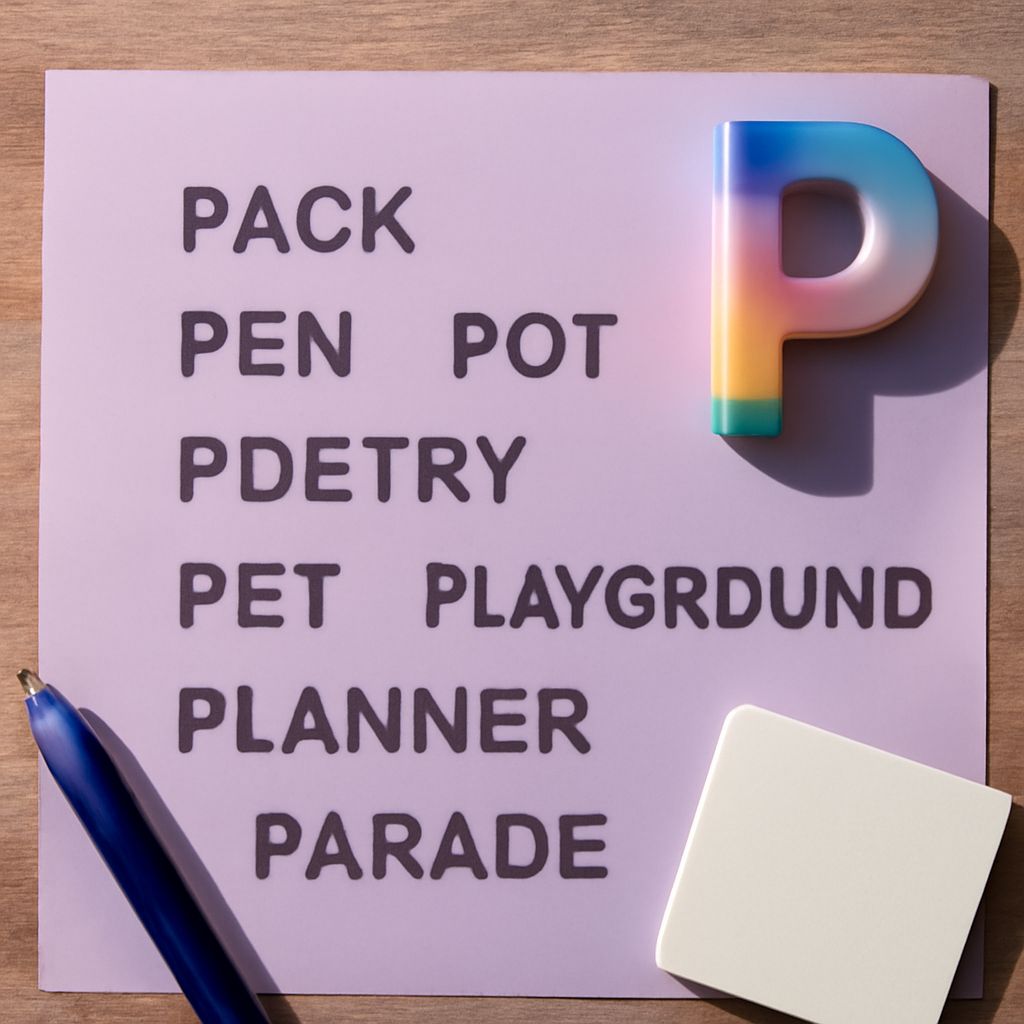 Nouns that start with P providing a wide range of vocabulary